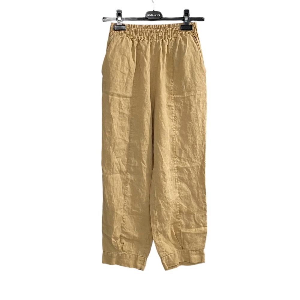 CLAIRE DESJARDINS Linen Cropped Ankle Pants Camel XS